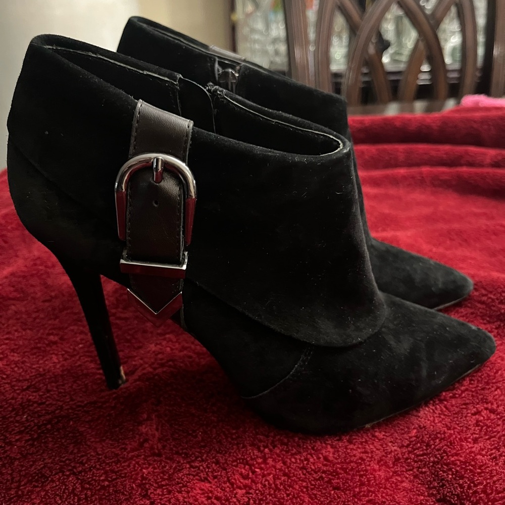 Charles David Black Ankle Booties with Buckle